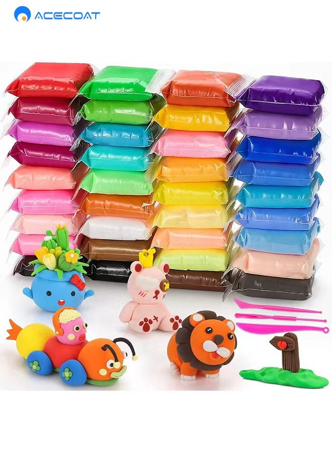 ACECOAT Air Dry Clay, 48 Color Modeling Set With 3 Sculpting Tools, Magic Foam Clay For Kids And Adults, Gift For Boys And Girls - Image 1